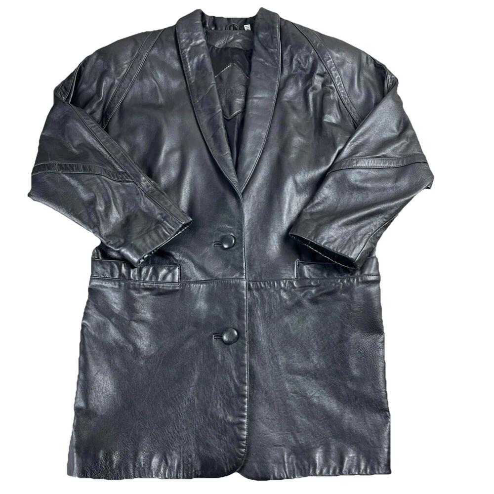 Vintage Preston & York Lamb Skin Leather Jacket Women's Small Black